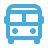 Bus logo designed in blue, featuring a modern and sleek aesthetic, symbolizing transportation and mobility