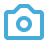 Blue camera logo featuring a sleek design, symbolizing photography and creativity in a modern aesthetic