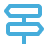 Blue directional signage icon indicating navigation or guidance