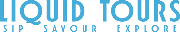 Logo of Liquid Tours featuring the tagline "Sip, Savour, Explore" in a vibrant and engaging design