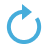 A blue icon depicting a circular arrow, symbolizing rotation or refresh